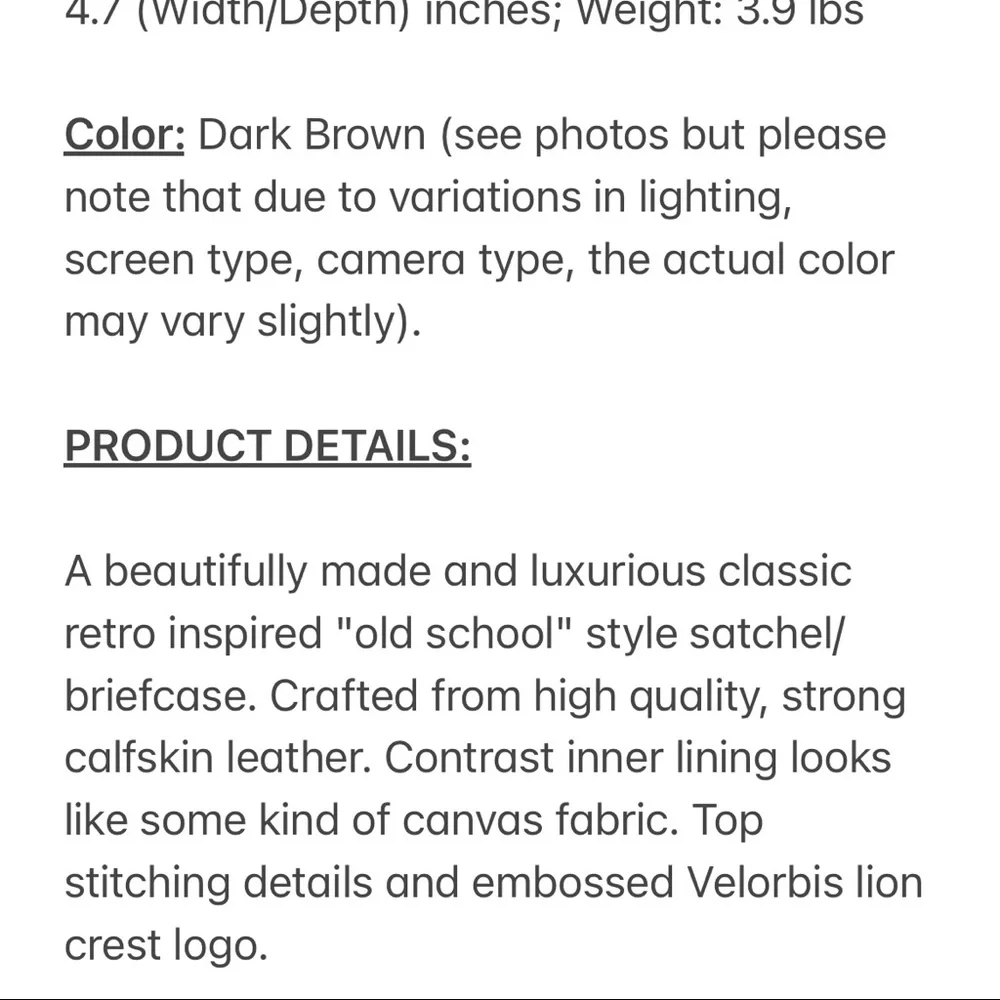 Velorbis “Old School” Brown Leather Briefcase